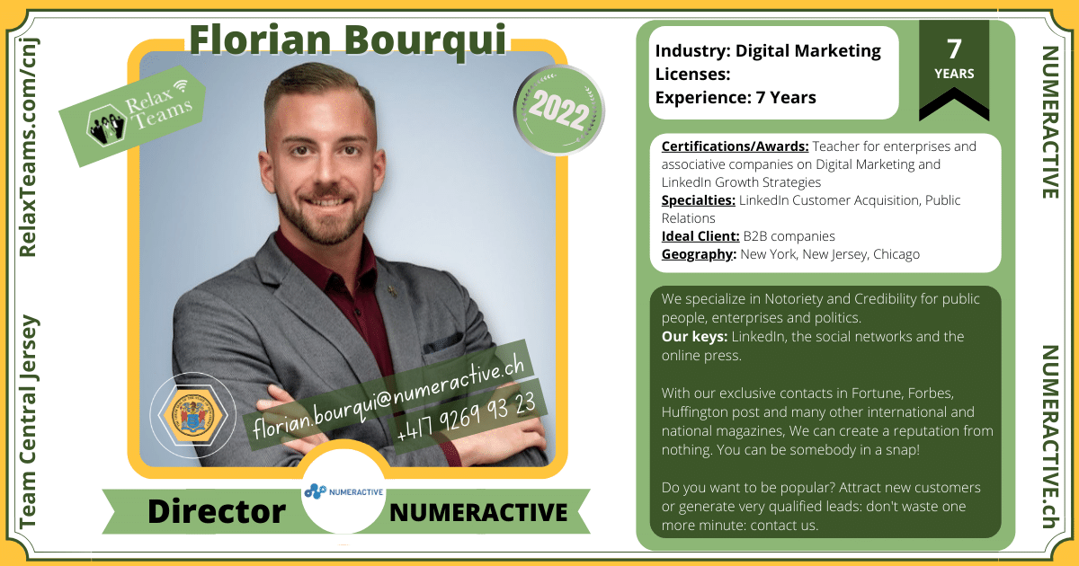 Photo and Details of Florian Bourqui, Director of NUMERACTIVE